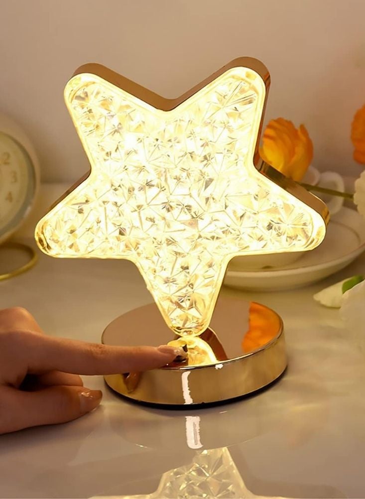 Premium Modern Crystal Star LED Table Lamp – Warm White Decorative Night Light - Image 3